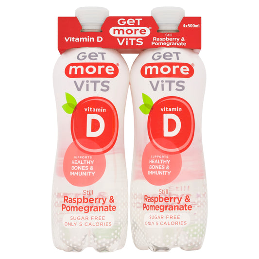 Get More Vits Vitamin D Still Raspberry & Pomegranate 4 x 500ml — image 1