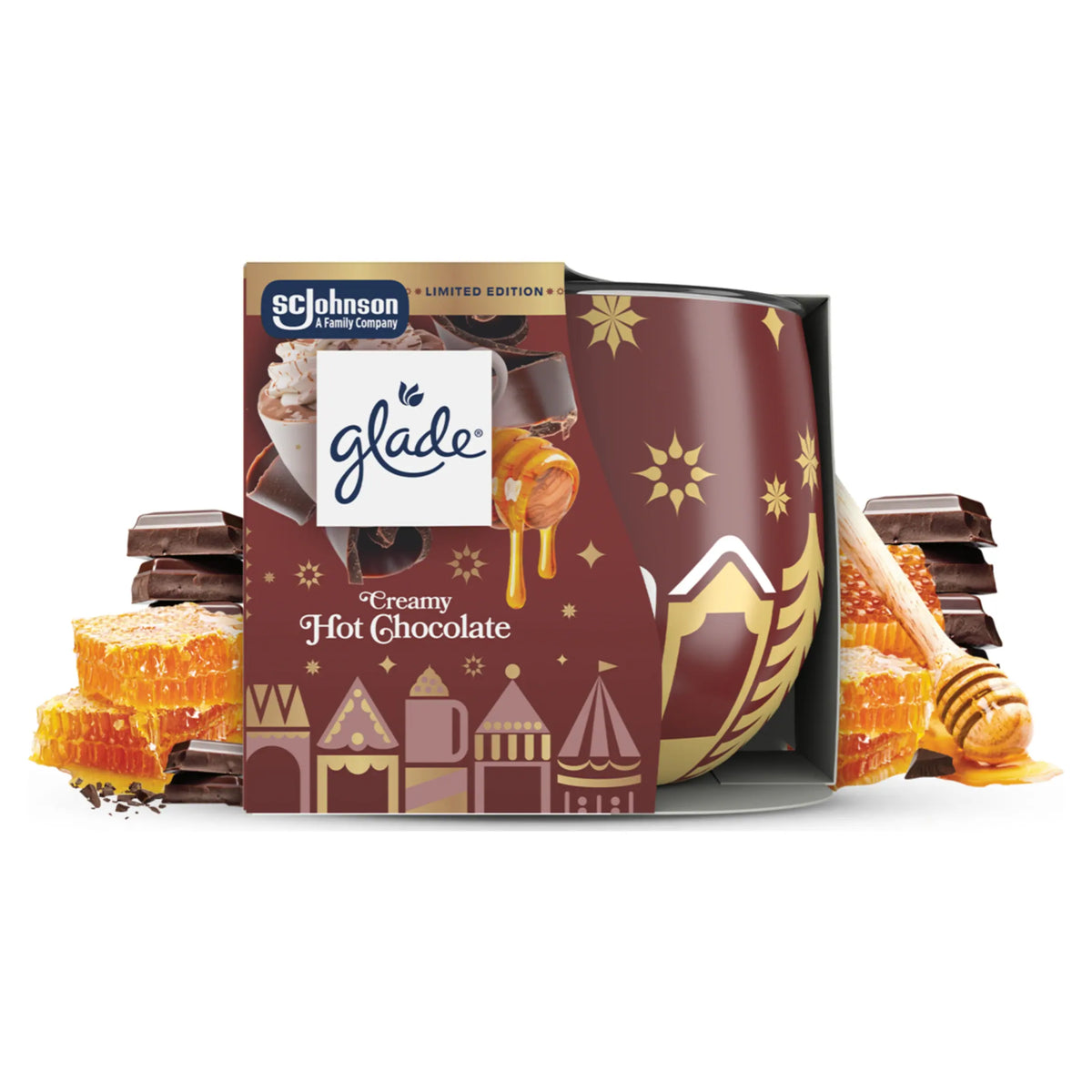 Glade Festive Honey and Chocolate Candle 108g — image 1