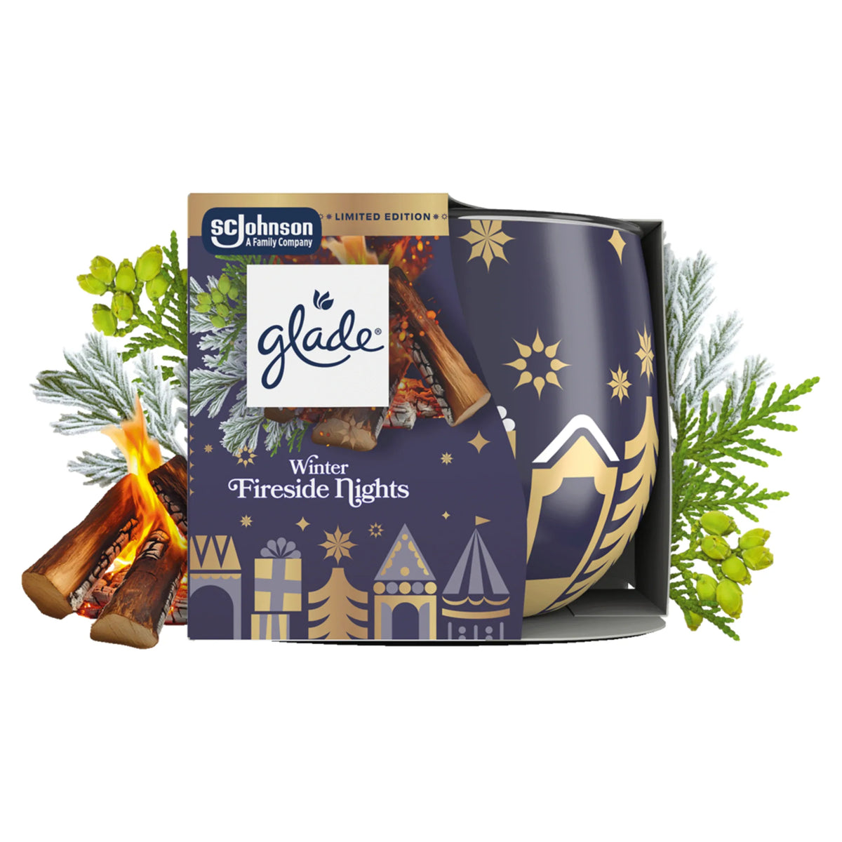 Glade Limited Edition Winter Fireside Nights Decorative Candle 108g — image 1