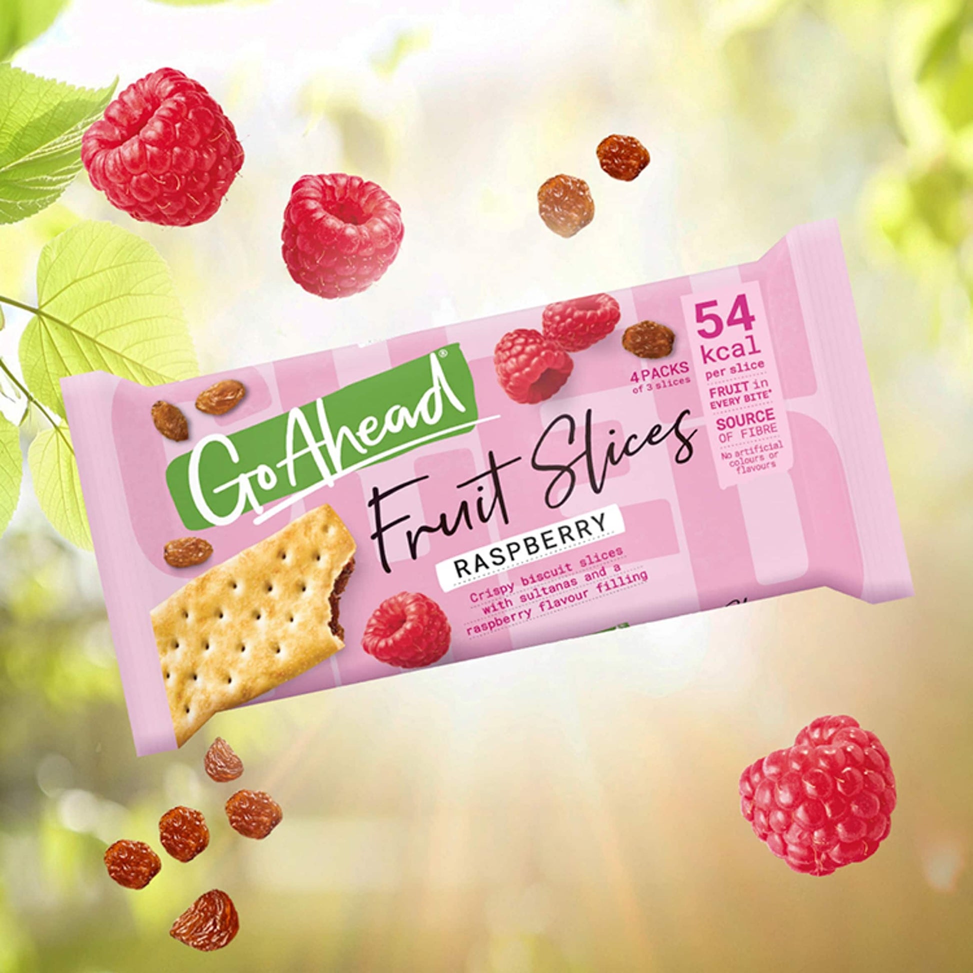 Go Ahead Raspberry Crispy Fruit Slices Snack Bars Multipack 4 x 43.6g — image 3