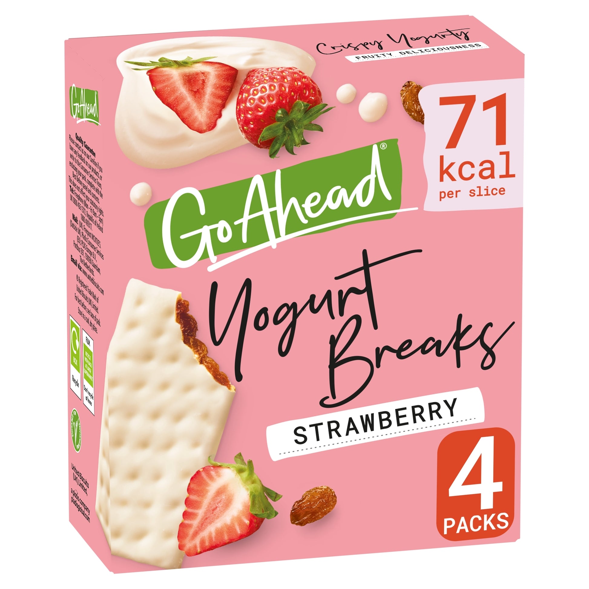 Go Ahead Strawberry Fruit Yogurt Breaks Snack Bars Multipack 4 x 35.5g — image 1