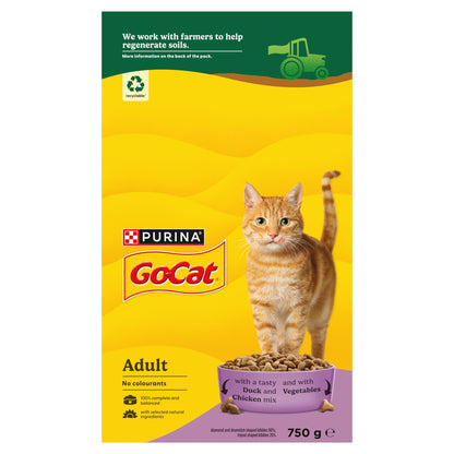 Go-Cat Adult Dry Cat Food Chicken And Duck 750G — image 2