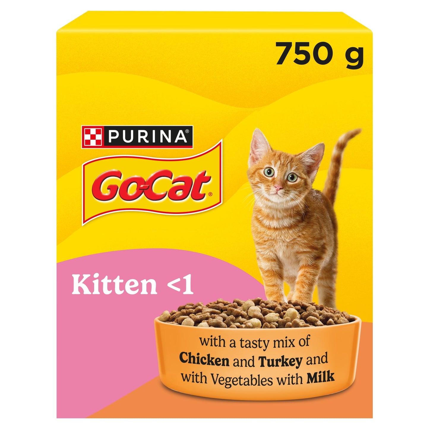GO-CAT Kitten Chicken; Turkey and Milk Dry Cat Food 750g — image 1