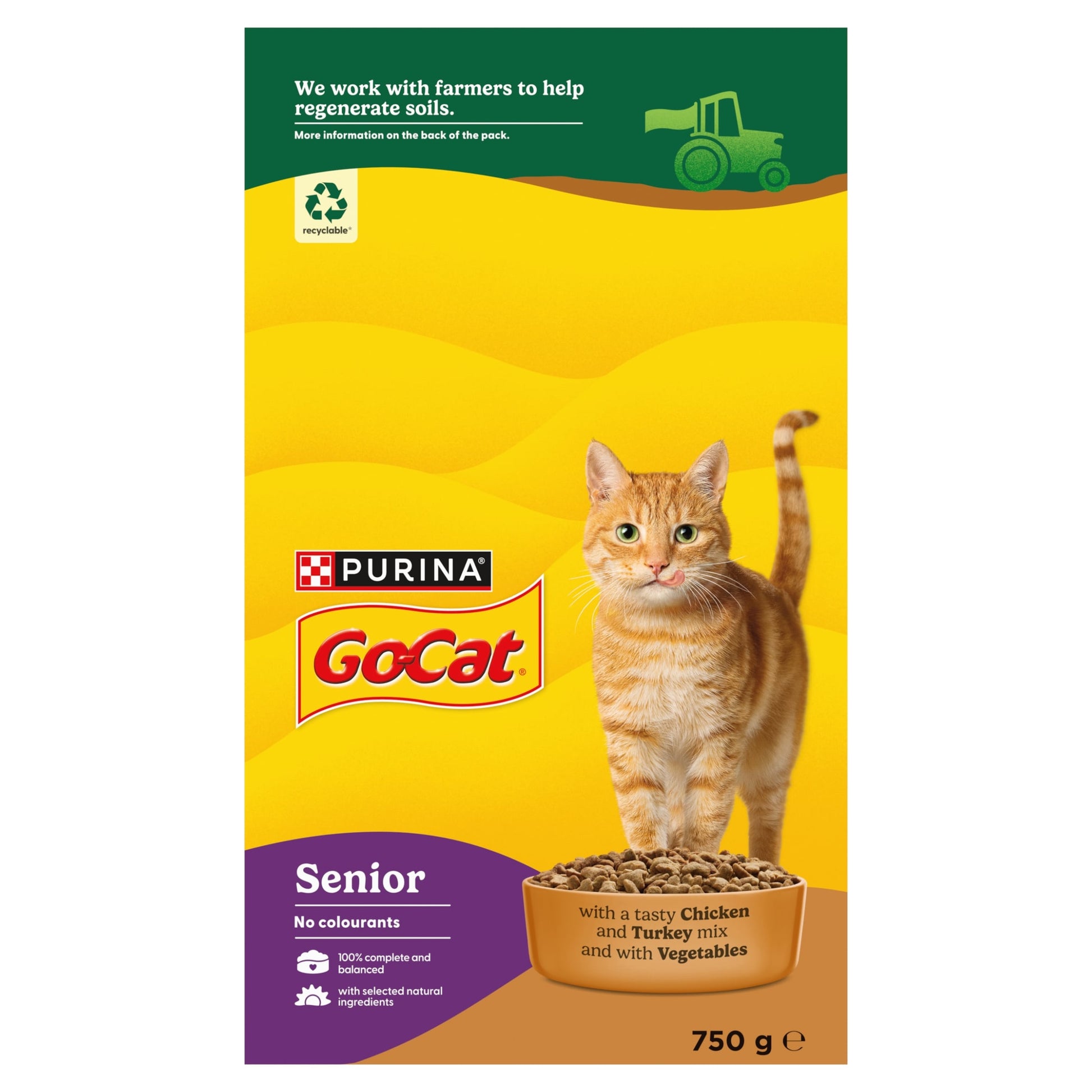 GO-CAT Senior Chicken and Turkey Dry Cat Food 750g — image 2