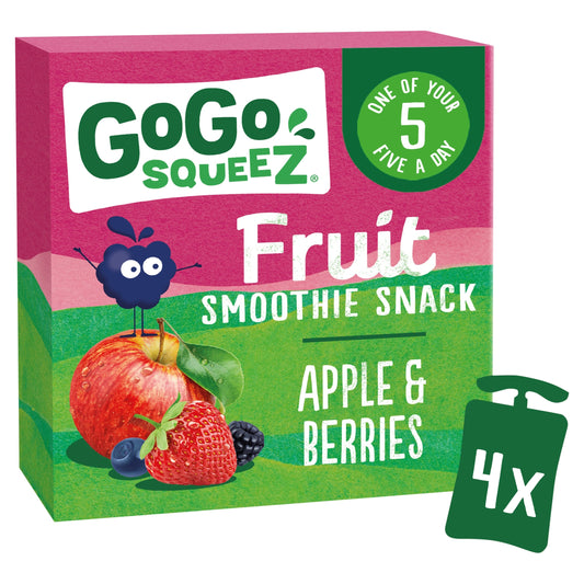 GOGO SQUEEZ Fruit Smoothie Snack Apple Berries 4 x 90g — image 1