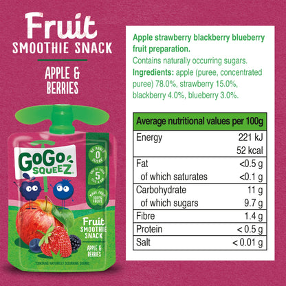 GOGO SQUEEZ Fruit Smoothie Snack Apple Berries 4 x 90g — image 2
