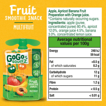 GoGo Squeez Fruit Smoothie Snack - Multifruit 4x90g — image 2
