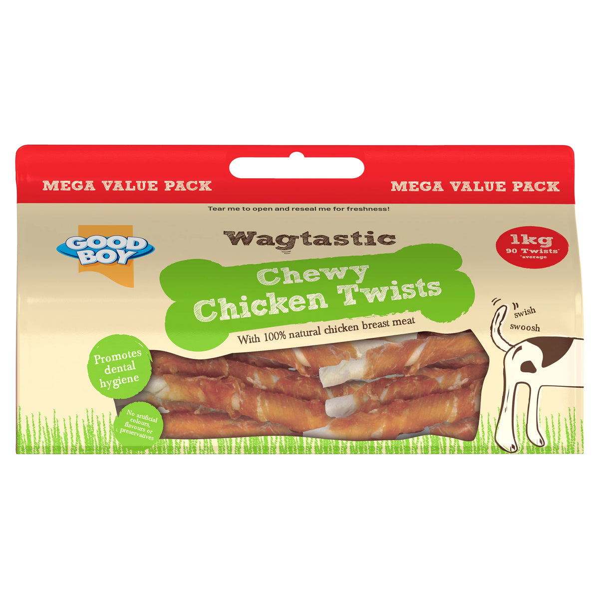 Good Boy Wagtastic Chicken Twists Dog Treats Mega Value Pack 1kg — image 1