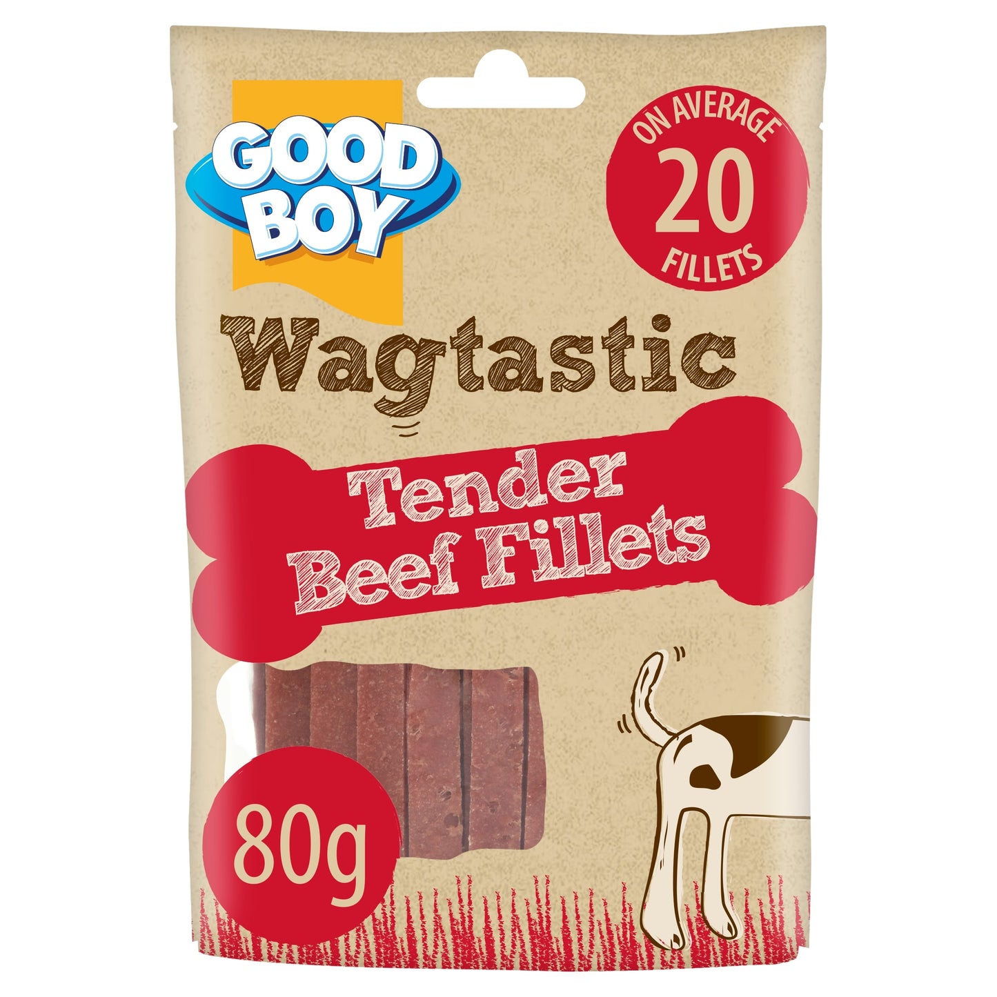 Good Boy Wagtastic Dog Treats Beef Fillets 80g — image 1