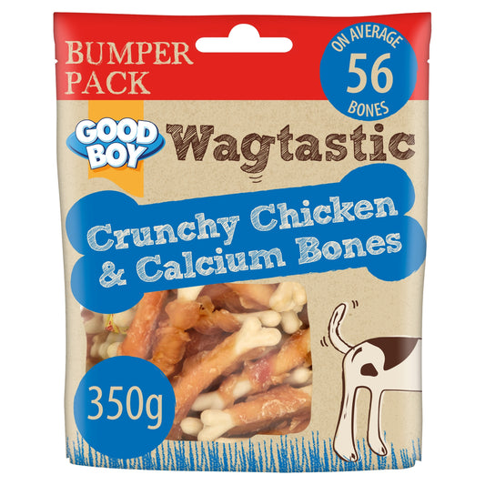 Good Boy Wagtastic Dog Treats Chicken Calcium Bones 350g — image 1