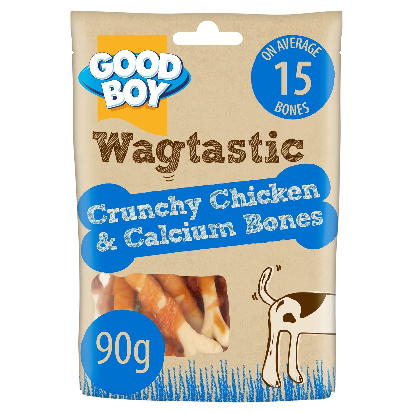 Good Boy Wagtastic Dog Treats Chicken Calcium Bones 90g — image 1
