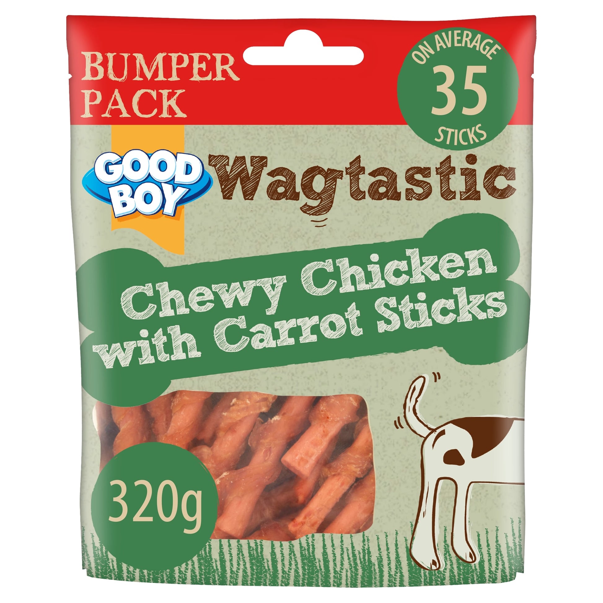 Good Boy Wagtastic Dog Treats Chicken Carrot Sticks 320g — image 1