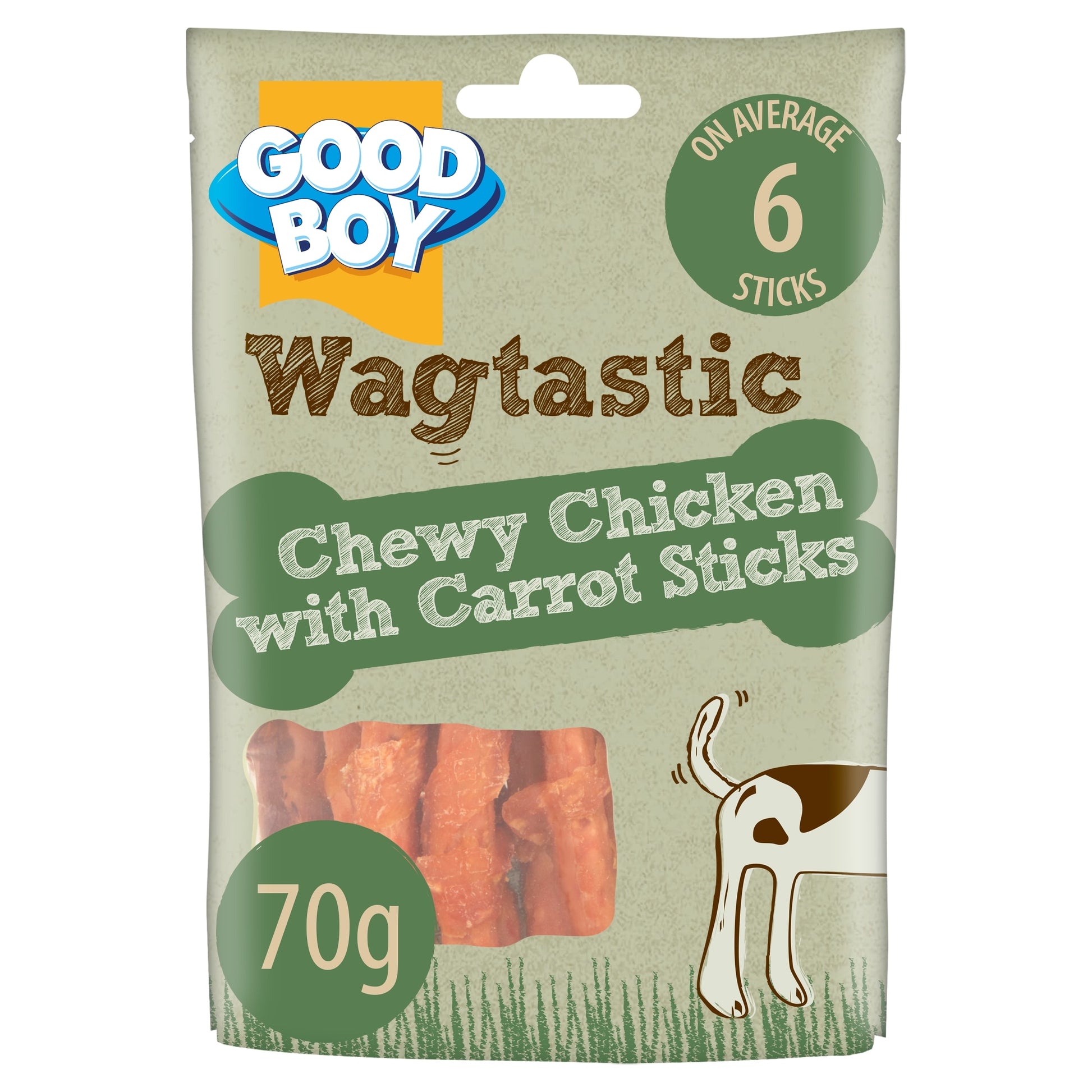 Good Boy Wagtastic Dog Treats Chicken Carrot Sticks 70g — image 1