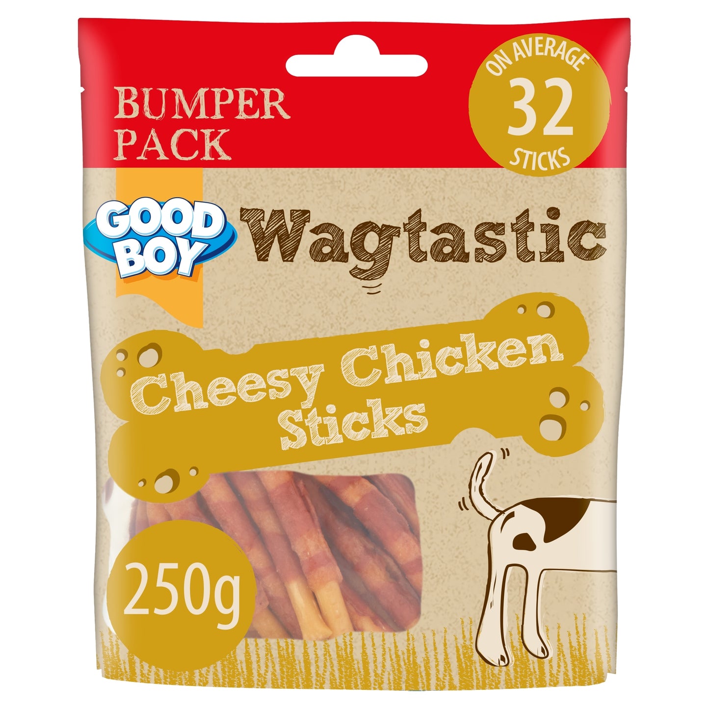 Good Boy Wagtastic Dog Treats Chicken Cheese Sticks 250g — image 1