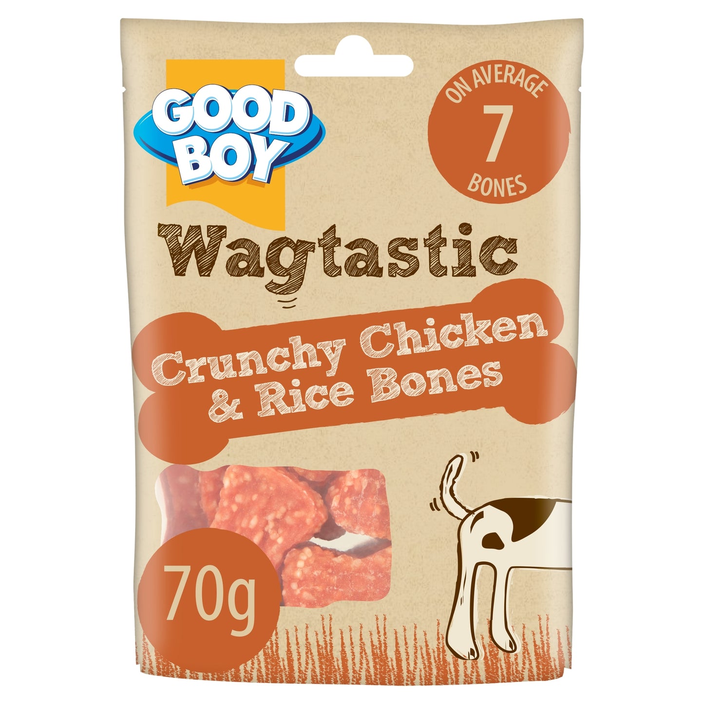 Good Boy Wagtastic Dog Treats Chicken Rice Bones 70g — image 1