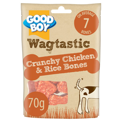 Good Boy Wagtastic Dog Treats Chicken Rice Bones 70g — image 1