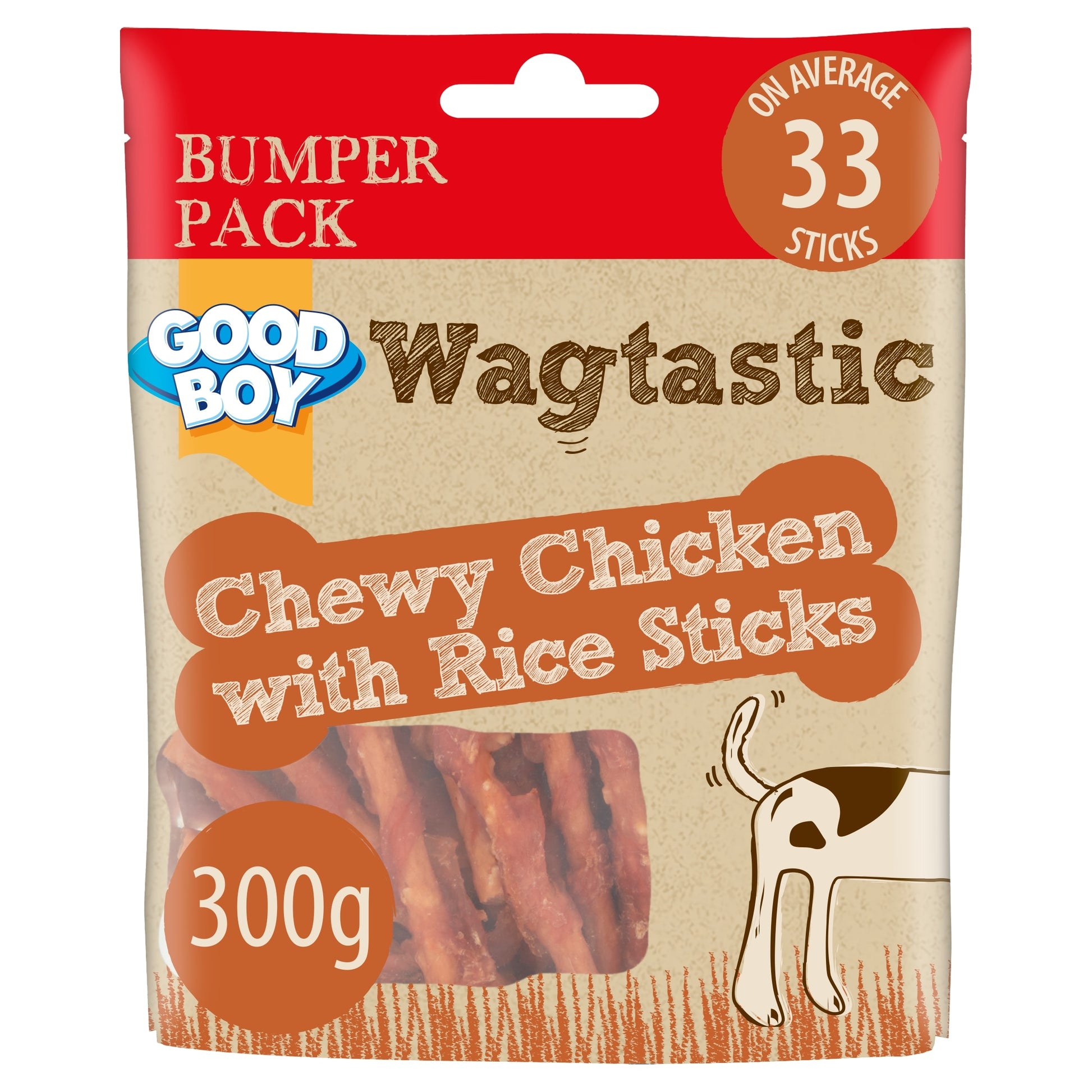 Good Boy Wagtastic Dog Treats Chicken Rice Sticks 300g — image 1