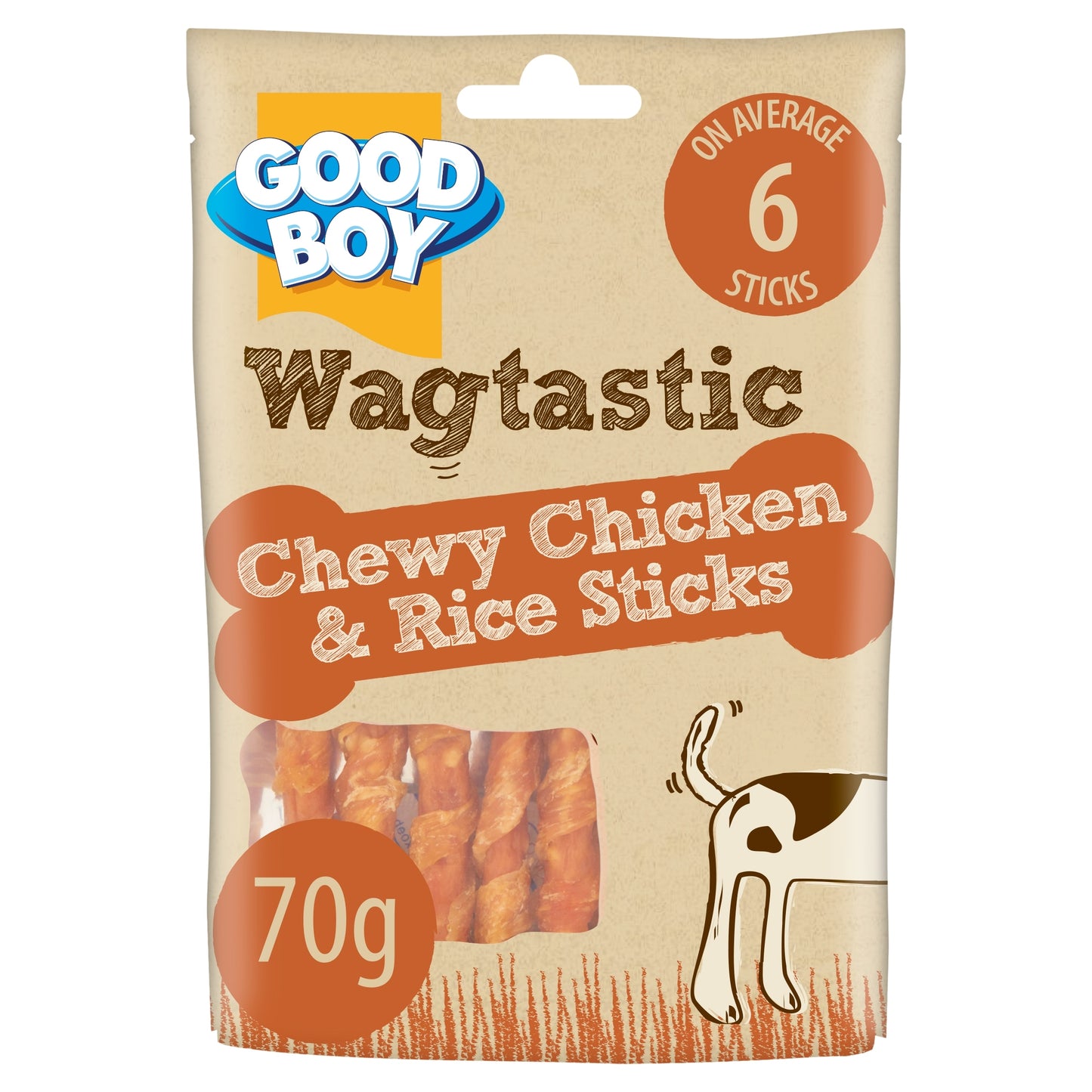 Good Boy Wagtastic Dog Treats Chicken Rice Sticks 70g — image 1