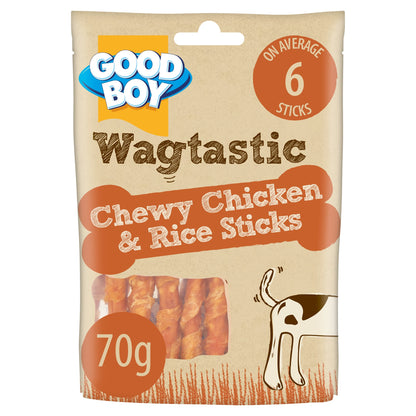 Good Boy Wagtastic Dog Treats Chicken Rice Sticks 70g — image 1