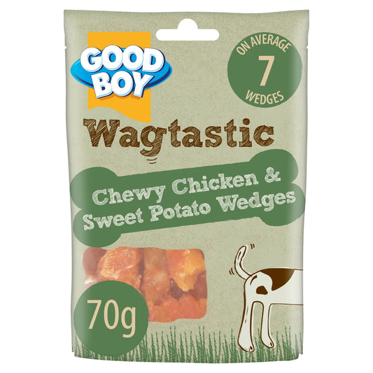 Good Boy Wagtastic Dog Treats Chicken Sweet Potato Wedges 70g — image 1