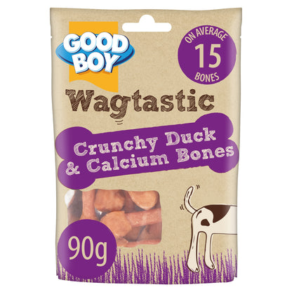 Good Boy Wagtastic Dog Treats Duck Calcium Bones 90g — image 1