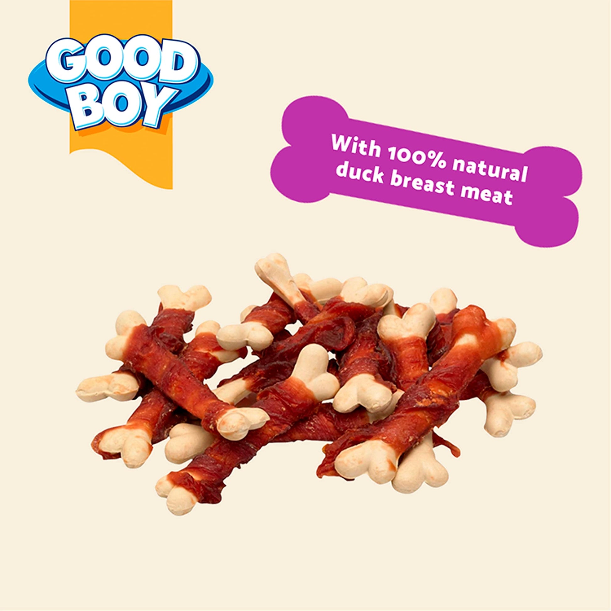 Good Boy Wagtastic Dog Treats Duck Calcium Bones 90g — image 3