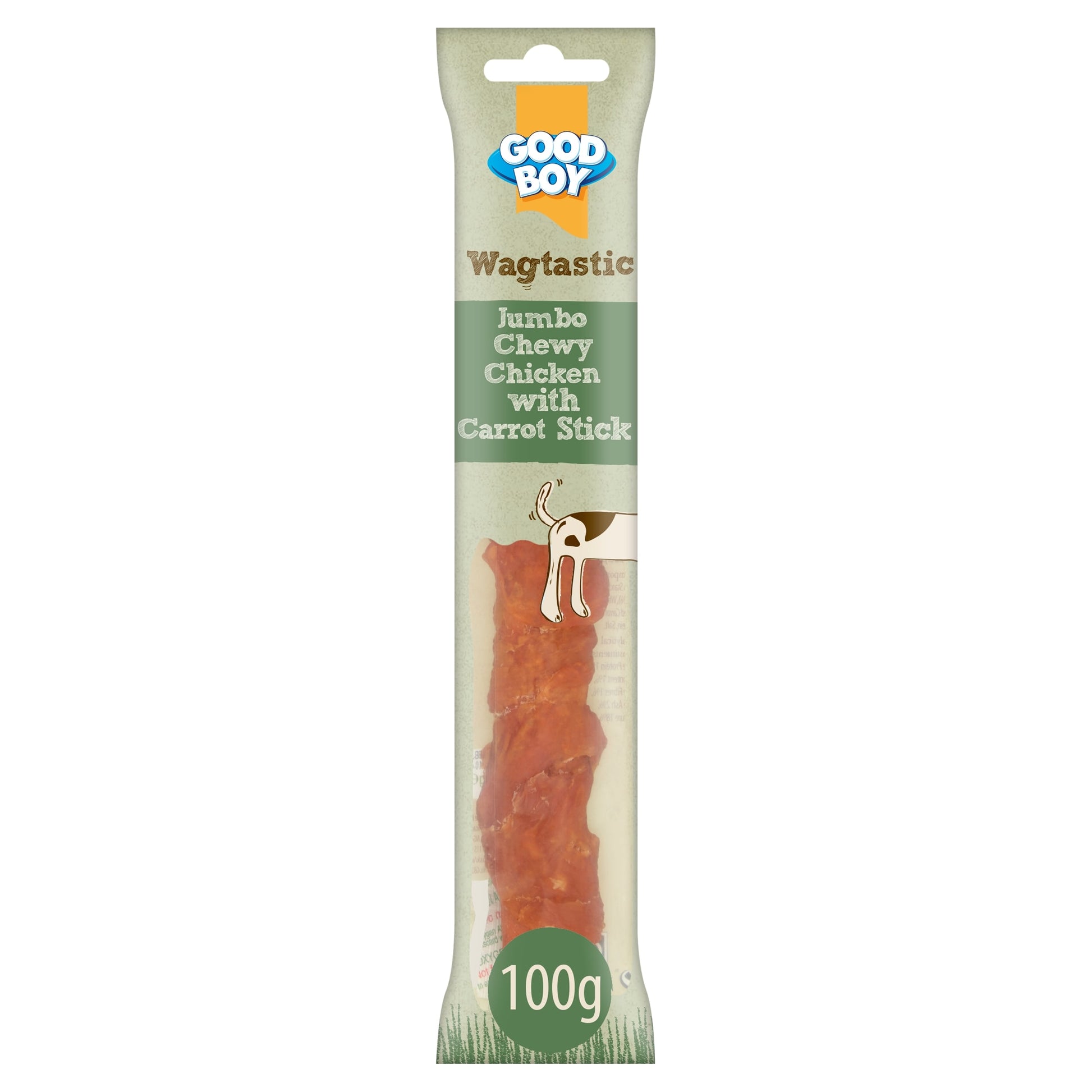 Good Boy Wagtastic Dog Treats Jumbo Chicken Carrot Stick 100g — image 1