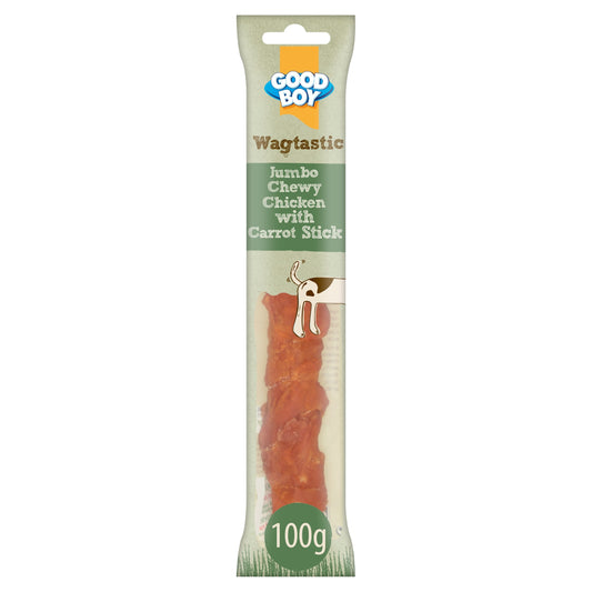 Good Boy Wagtastic Dog Treats Jumbo Chicken Carrot Stick 100g — image 1