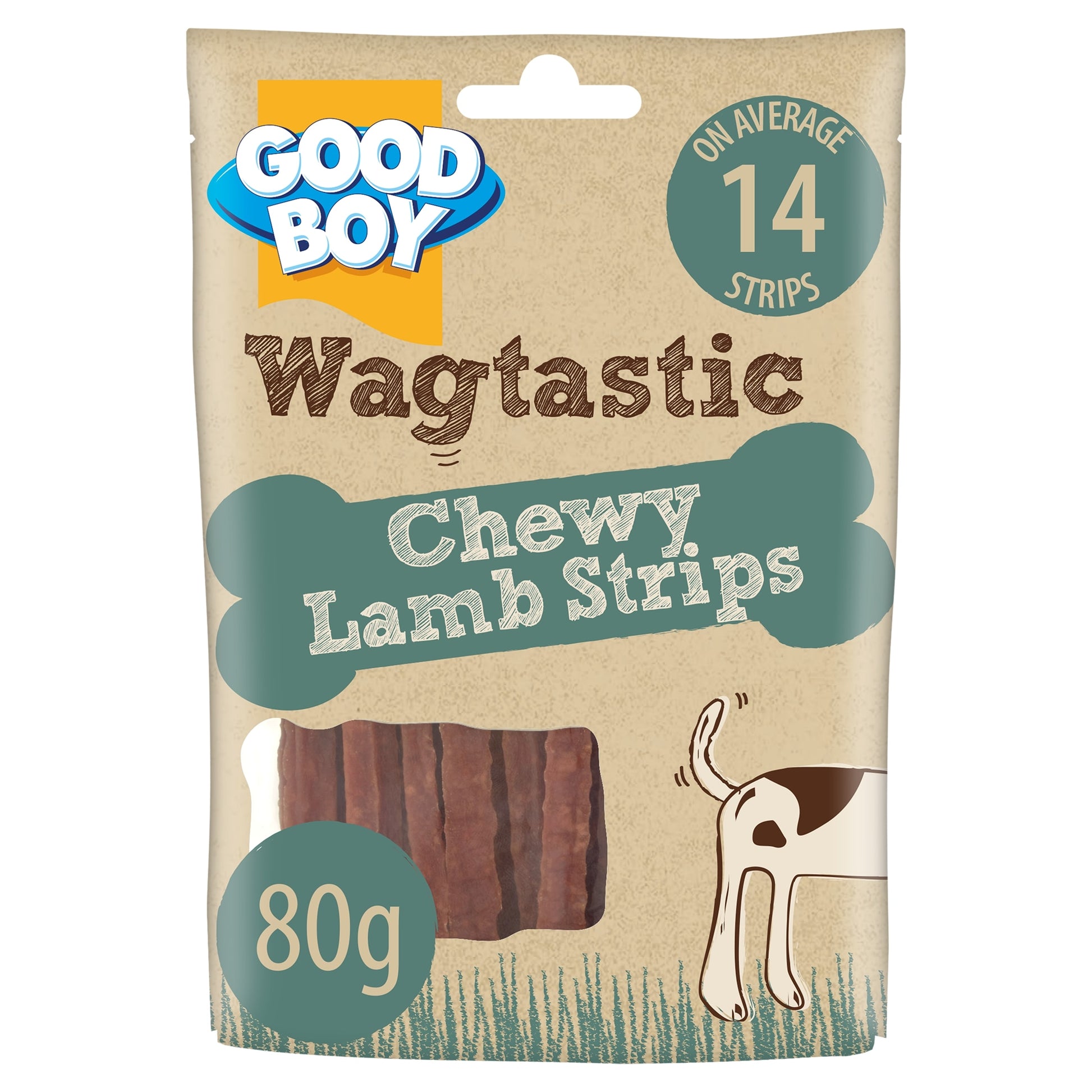 Good Boy Wagtastic Dog Treats Lamb Strips 80g — image 1