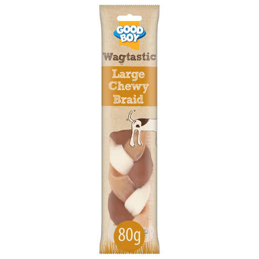 Good Boy Wagtastic Dog Treats Large Braid Chew 80g — image 1