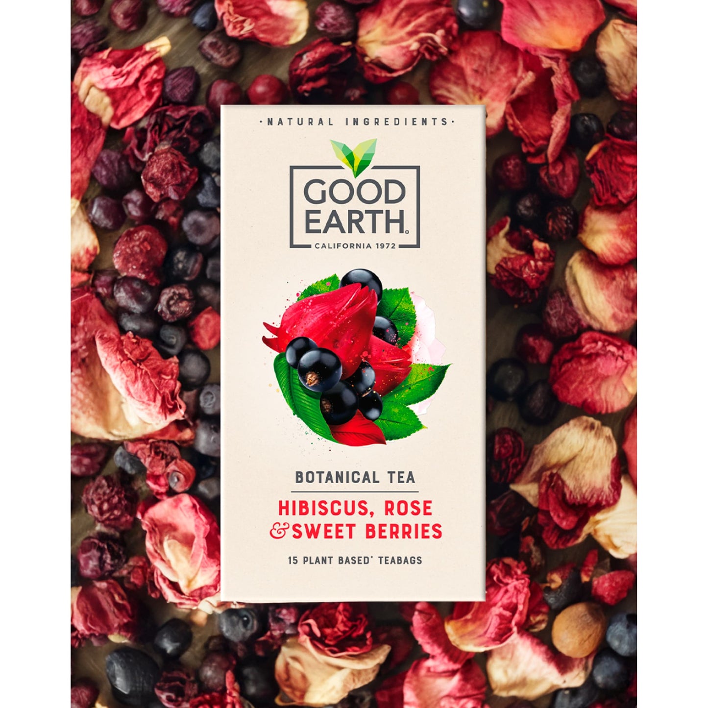 Good Earth Botanical Tea Hibiscus, Rose & Sweet Berries 15 teabags — image 2