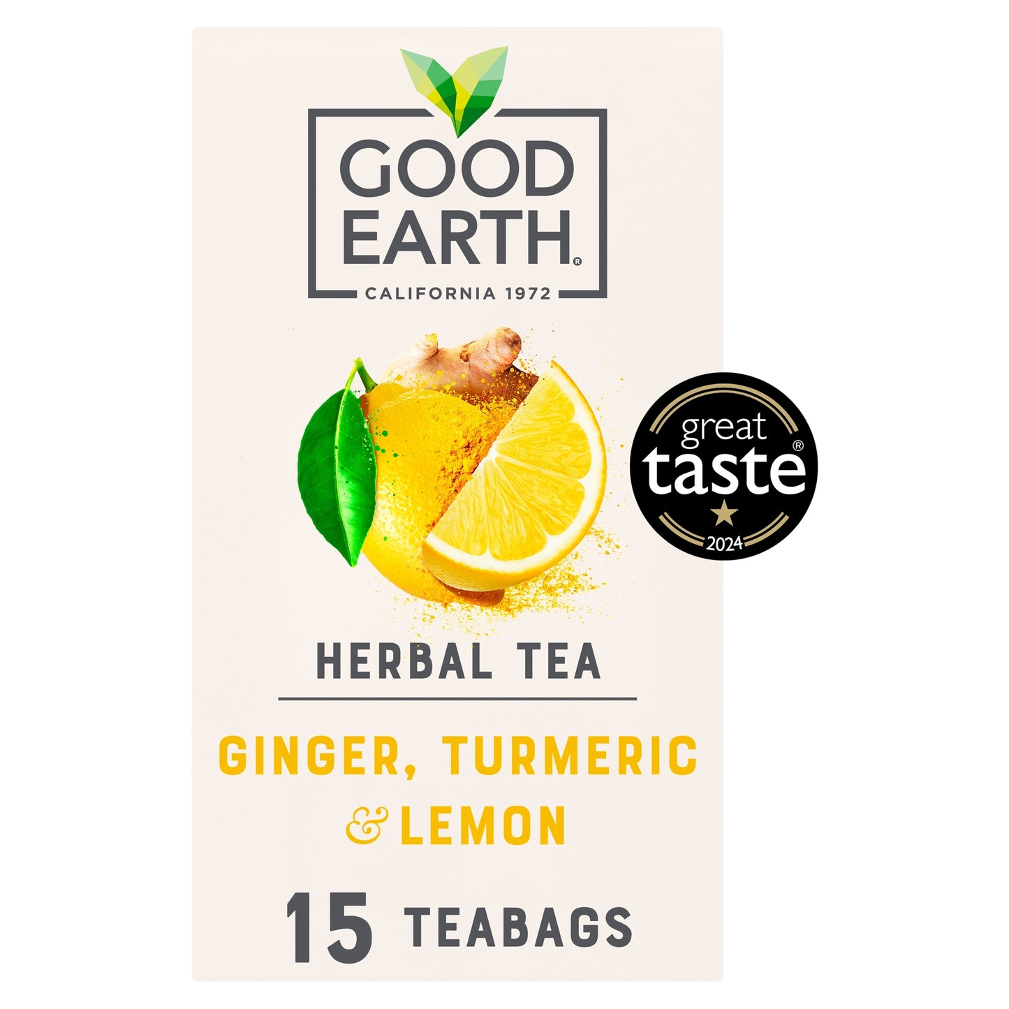 Good Earth Herbal Tea Lemon, Ginger & Turmeric 15 Tea Bags 42g — image 1