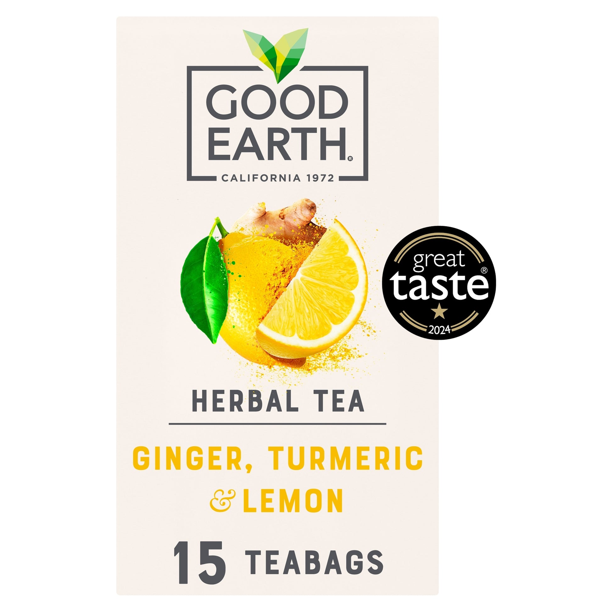 Good Earth Herbal Tea Lemon, Ginger & Turmeric 15 Tea Bags 42g — image 1