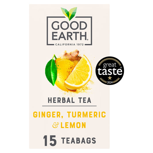 Good Earth Herbal Tea Lemon, Ginger & Turmeric 15 Tea Bags 42g — image 1