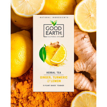 Good Earth Herbal Tea Lemon, Ginger & Turmeric 15 Tea Bags 42g — image 2
