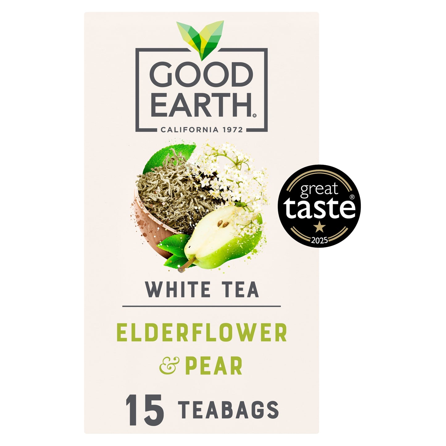 Good Earth White Tea Elderflower & Pear 15 Tea Bags 18g — image 1
