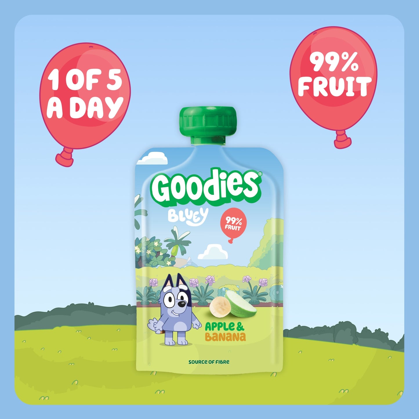 Goodies Bluey Apple & Banana Pouch 4x100g — image 2