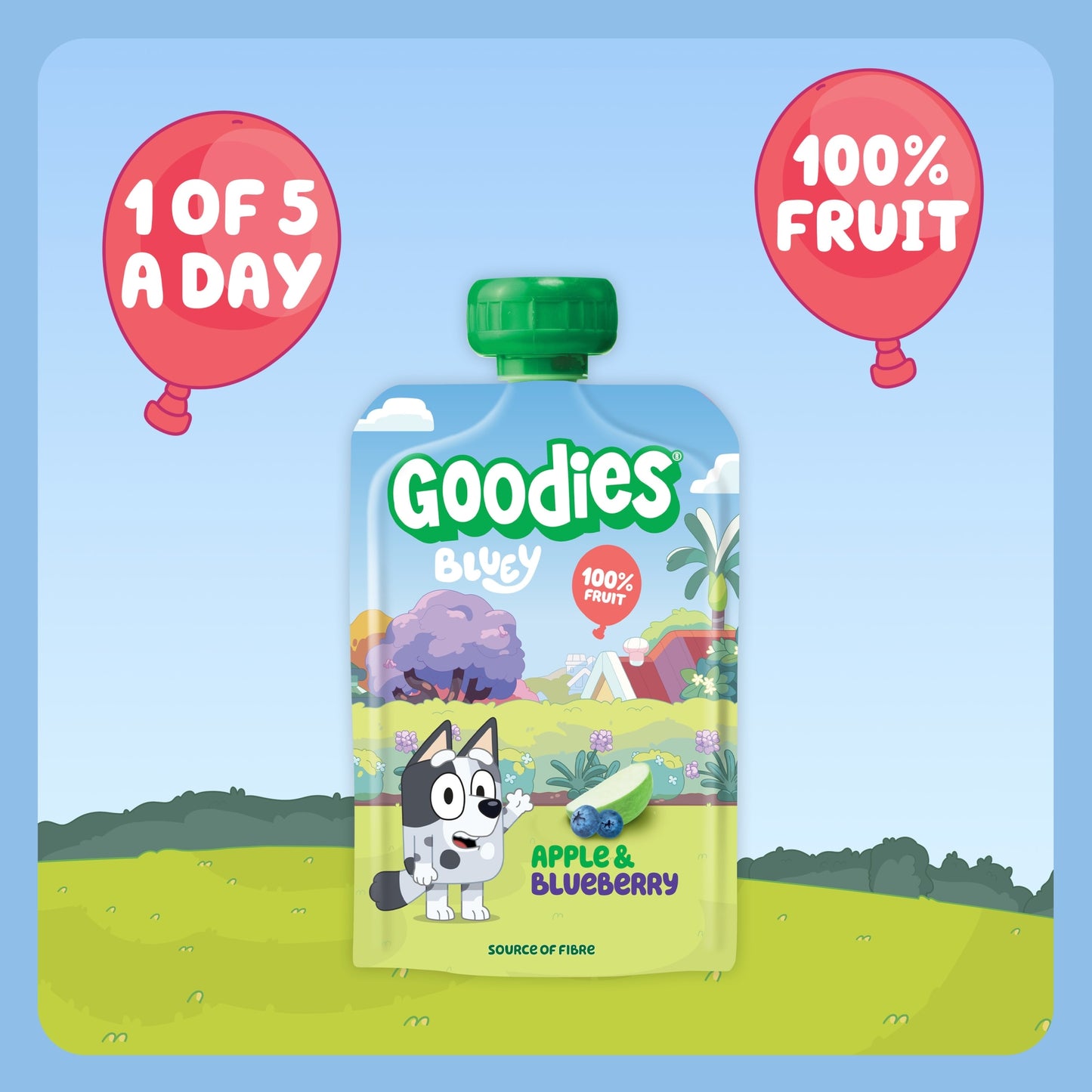 Goodies Bluey Apple & Blueberry Pouch 4x100g — image 2