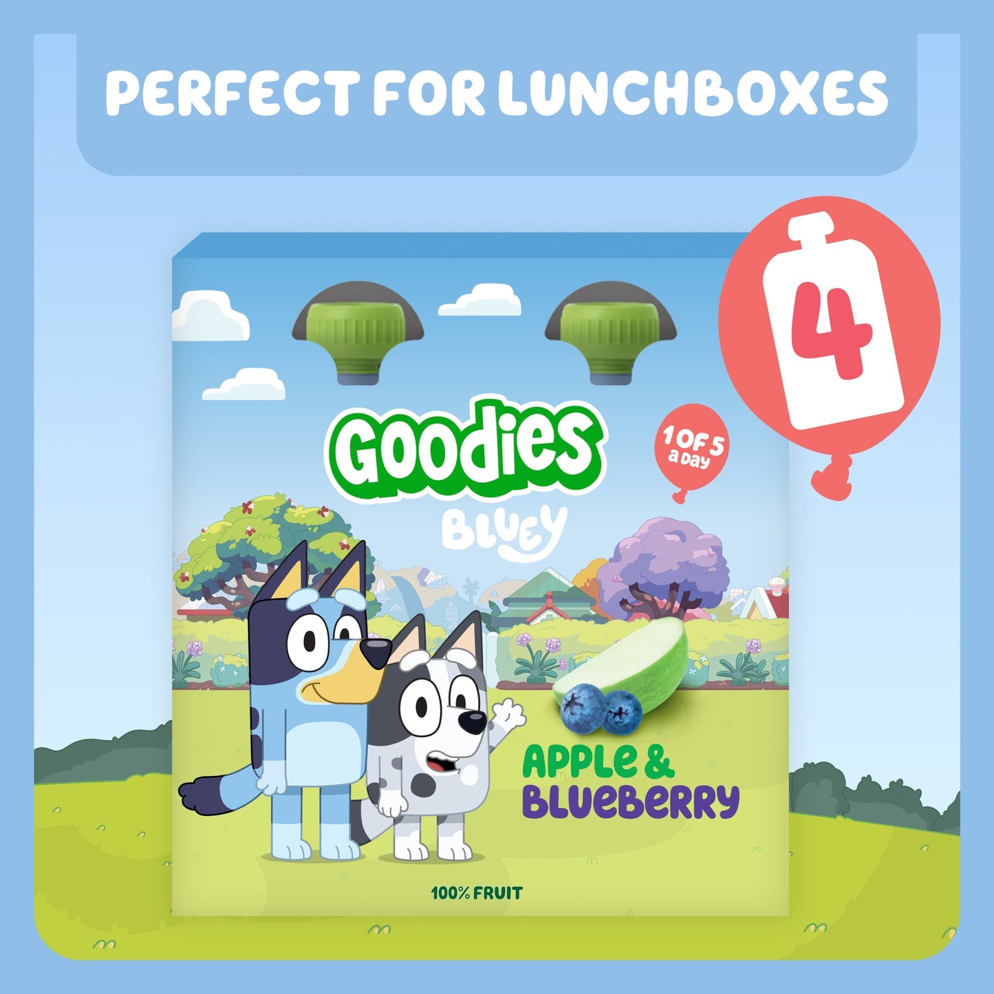 Goodies Bluey Apple & Blueberry Pouch 4x100g — image 4