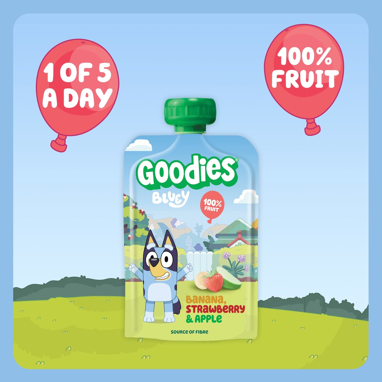 Goodies Bluey Banana Strawberry & Apple Pouch 4x100g — image 2