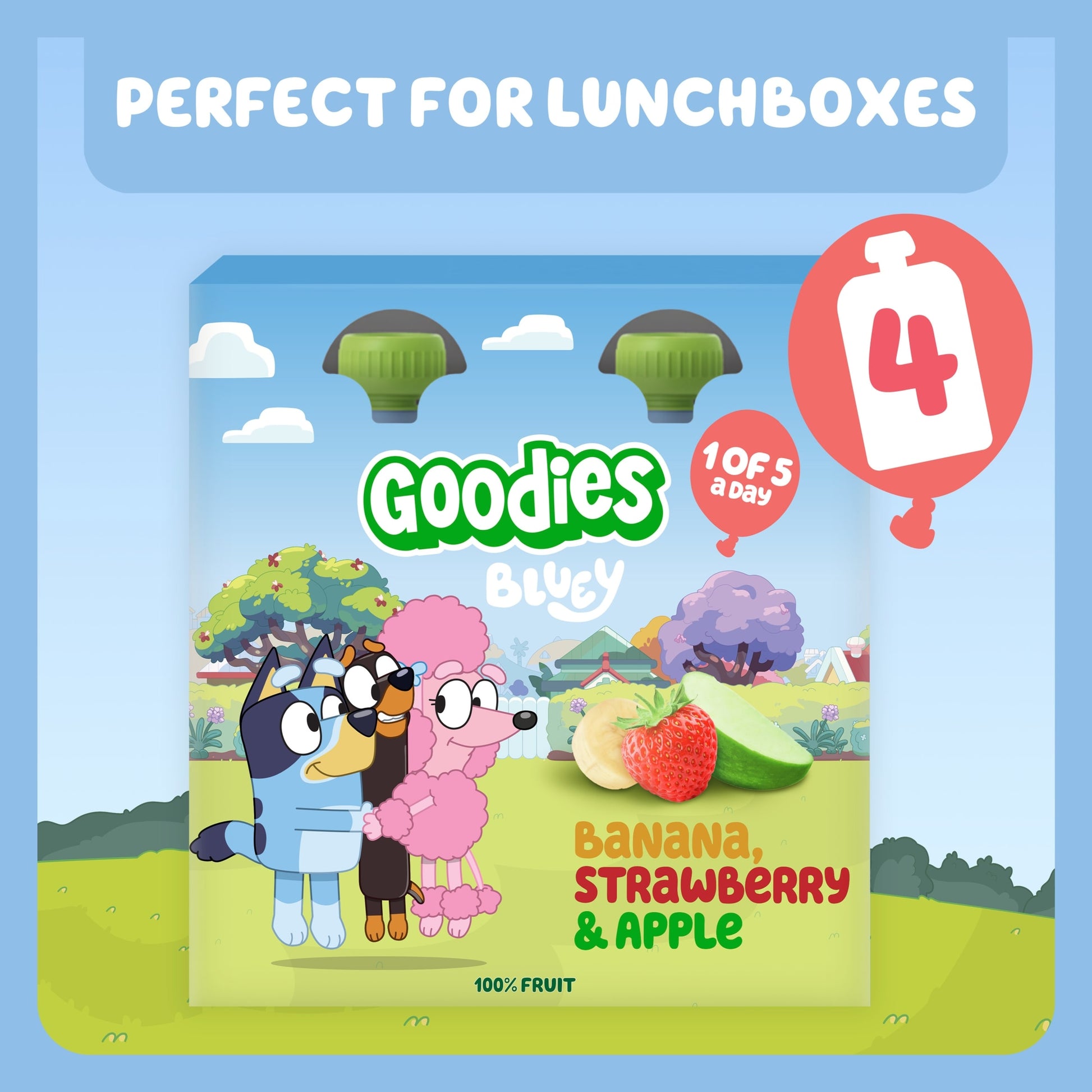 Goodies Bluey Banana Strawberry & Apple Pouch 4x100g — image 4