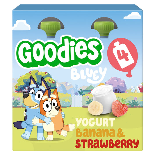 Goodies Bluey Yogurt Banana & Strawberry Pouch 4x100g — image 1