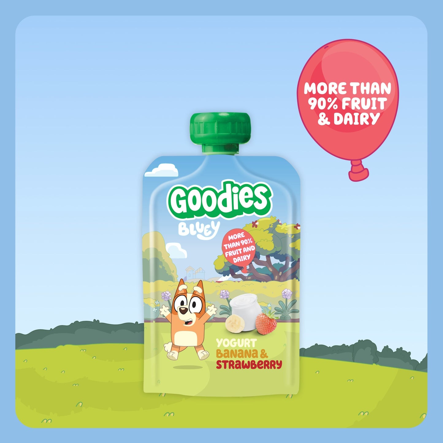 Goodies Bluey Yogurt Banana & Strawberry Pouch 4x100g — image 2