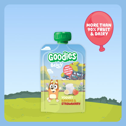 Goodies Bluey Yogurt Banana & Strawberry Pouch 4x100g — image 2