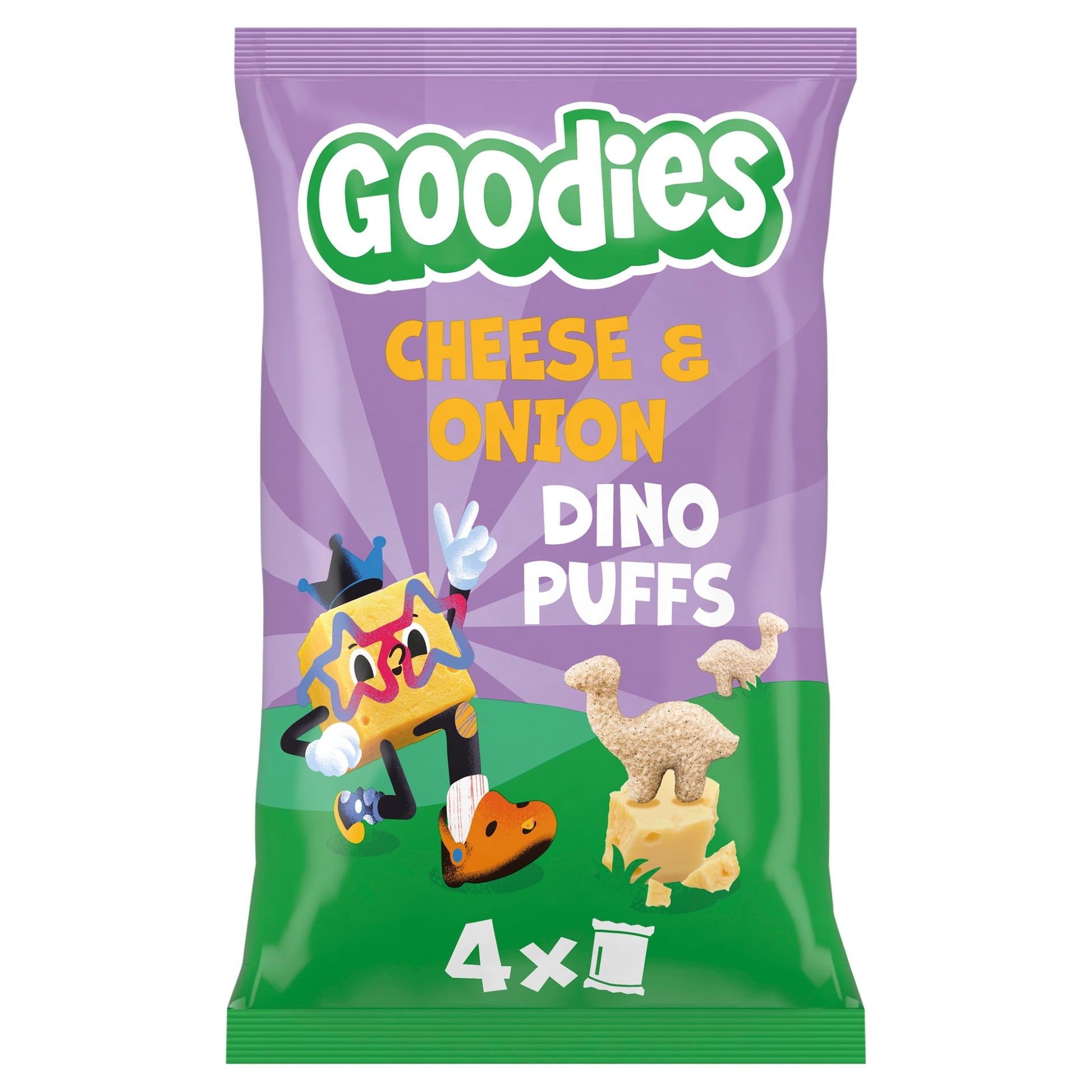 Goodies Kids Snack Dino Puffs Cheese & Onion 4x12g — image 1