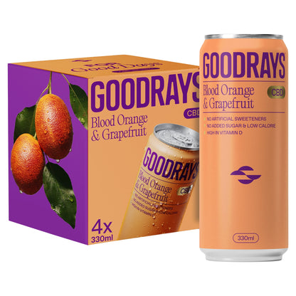 Goodrays CBD Blood Orange & Grapefruit Drink 4 x 330ml — image 1