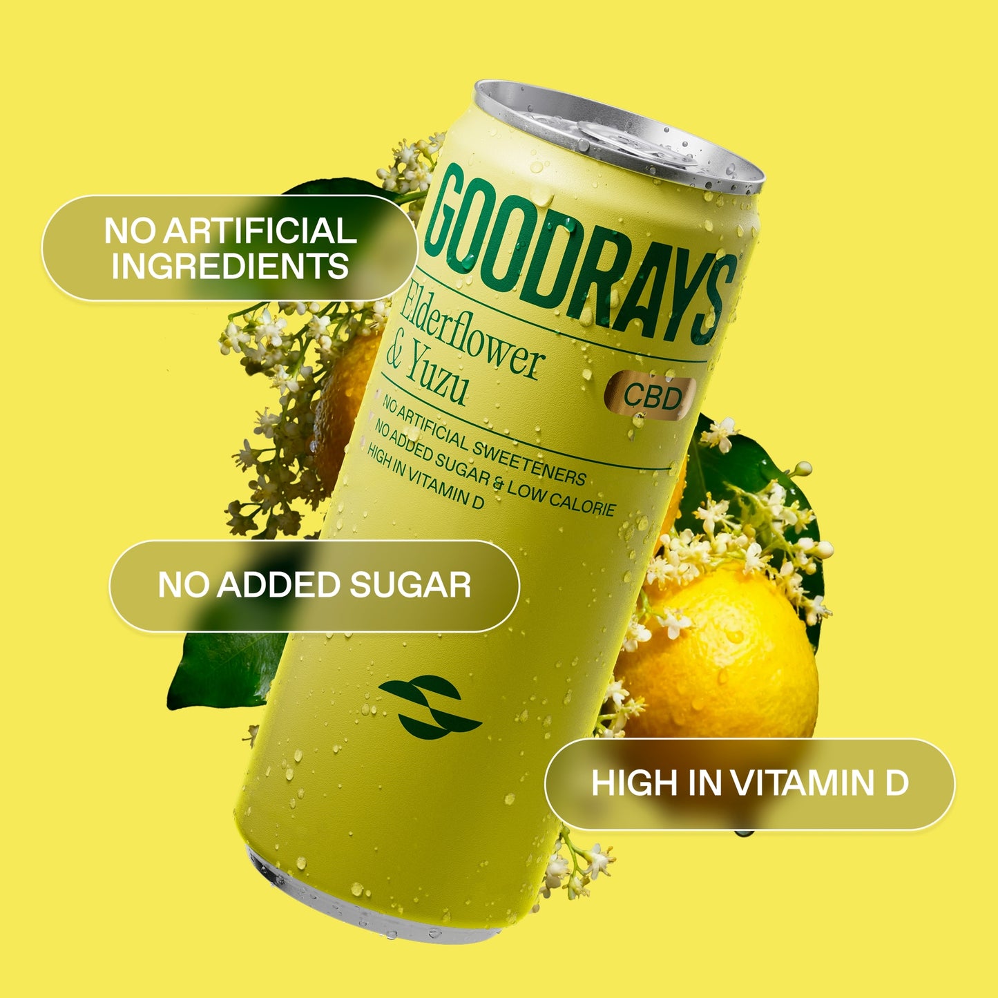 Goodrays CBD Elderflower & Yuzu Drink 4 x 330ml — image 2