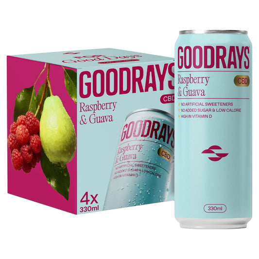 Goodrays CBD Raspberry & Guava Drink 4 x 330ml — image 1