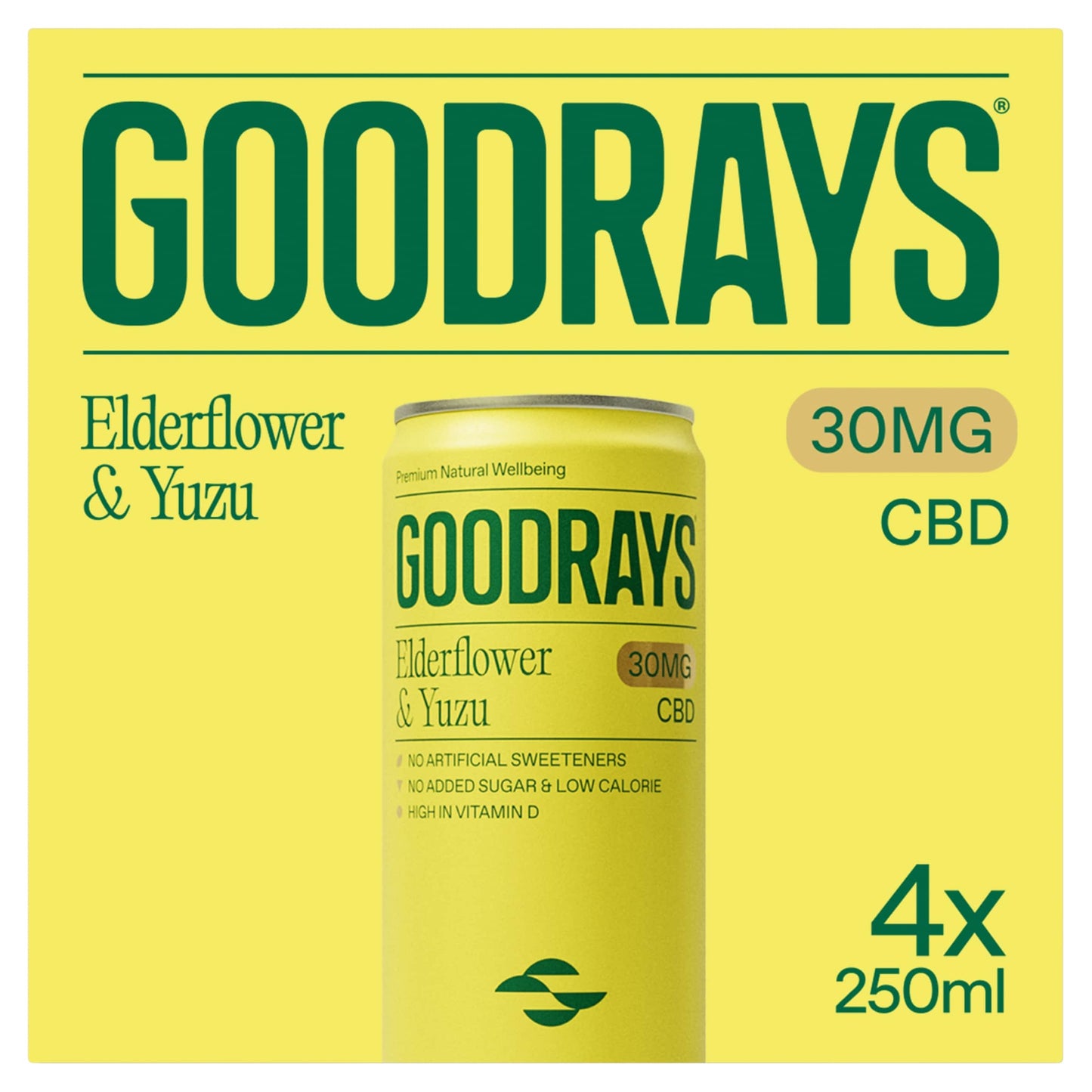 Goodrays Natural Cbd Elderflower & Yuzu Drink 4 X 250Ml — image 1