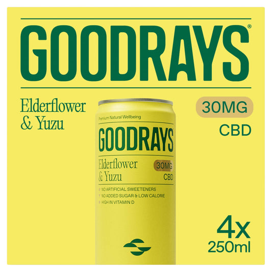 Goodrays Natural Cbd Elderflower & Yuzu Drink 4 X 250Ml — image 1